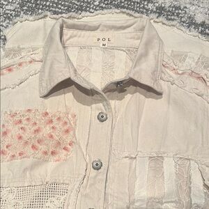 POL Beige Patchwork sleeveless~ NWOT